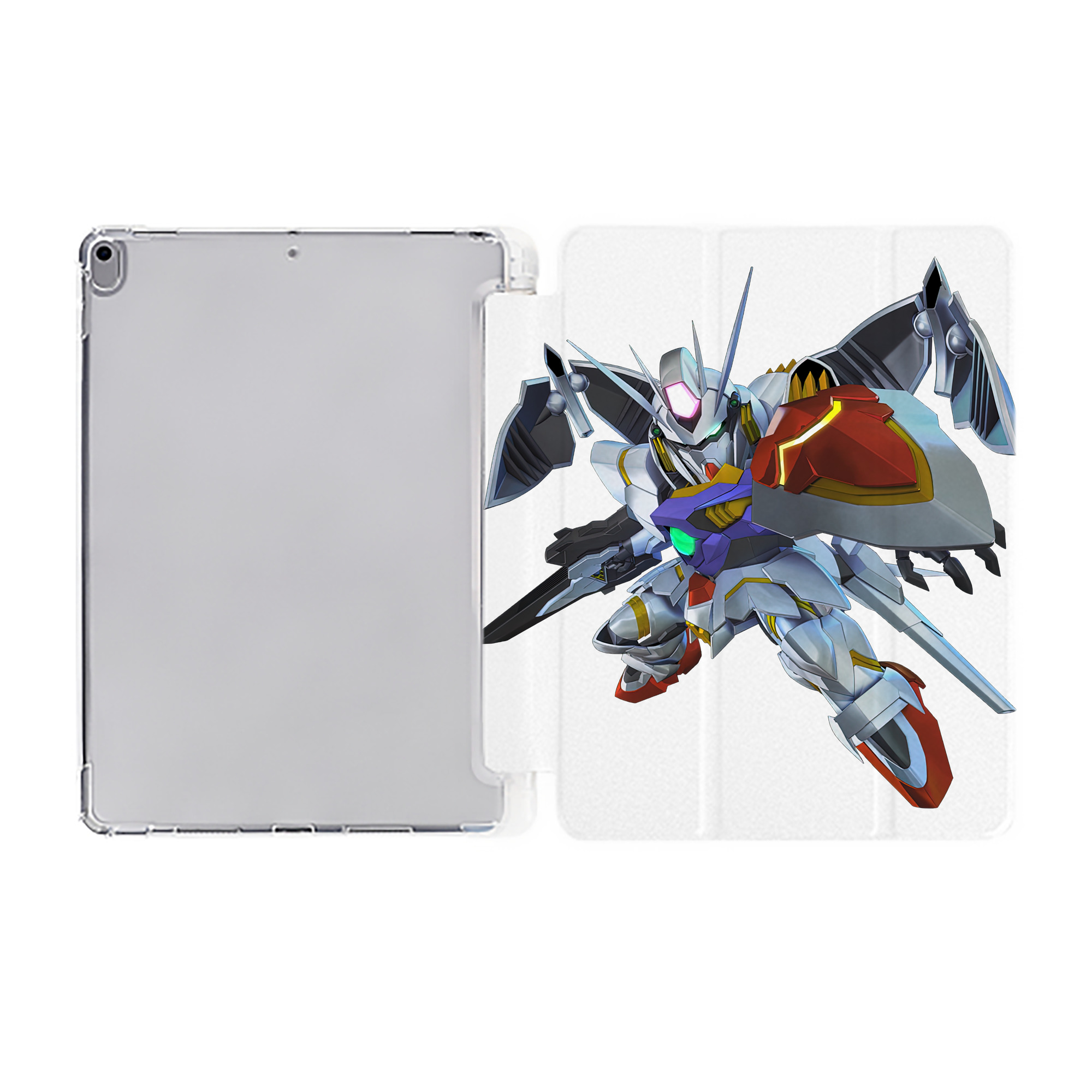 （画像用） 機動戦士ガンダム Mobile Suit Gundam IPad ケース ペン収納付き 三つ折りスタンド PUレザー×シリコン 対応機種9.5/10.5/10.9インチ